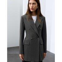 Autograph Longline Double Breasted Blazer Grey