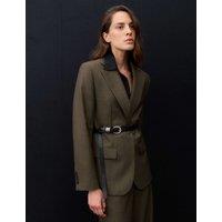 Autograph Wool Blend Tailored Blazer Moss