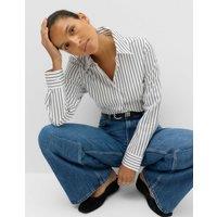 M&S Cotton Rich Collared Fitted Shirt Black Mix