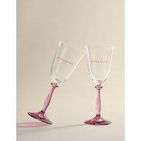 Disney x Anna + Nina Cinderella So This Is Love Set of 2 Wine Glasses Pink