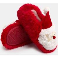 M&S Kids' Christmas Santa Elastic Back Slippers (4 Small-2 Large) Red