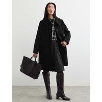 JAEGER Pure Wool Collared Short Coat Black