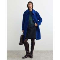 JAEGER Pure Wool Collared Short Coat Blue