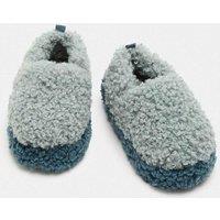M&S Kids' Faux Fur Colour Block Slippers (10 Small-6 Large) Multi