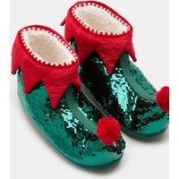 M&S Kids' Christmas Sequin Elf Slipper Boots (10 Small-7 Large) Multi