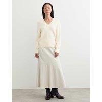 JAEGER Wool Rich V Neck Jumper Ivory