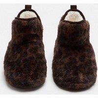 M&S Kids' Borg Slipper Boots (4 Small-7 Large) Brown Mix