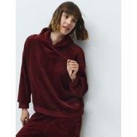 M&S Fleece Lounge Hoodie Claret