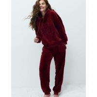 M&S Fleece Cuffed Lounge Joggers Claret