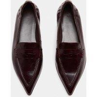 M&S Leather Pointed Toe Loafer Wine