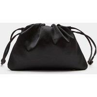 M&S Satin Drawstring Pouch Black