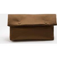 M&S Satin Roll Clutch Bag Olive
