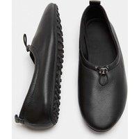 M&S Leather Toggle Ballet Pumps Black