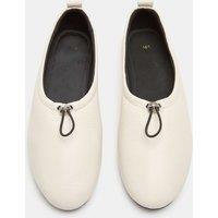 M&S Leather Toggle Ballet Pumps White
