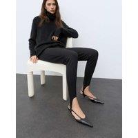 Autograph Ribbed High Waisted Stirrup Leggings Black