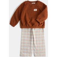 M&S Woven Borg Pyjamas (1-8 Yrs) Rust