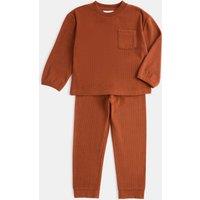 M&S Fleece Cosy Pyjamas (1-8 Yrs) Rust