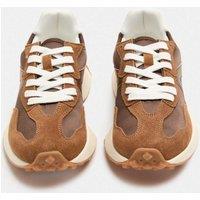 M&S Suede Side Detail Trainers Brown