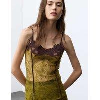 Autograph Embroidered Lace Cami Top Moss