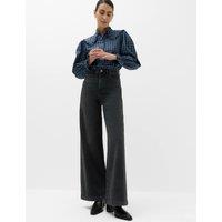 M&S High Waisted Wide Leg Jeans Black