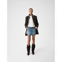 M&S Denim A Line Mini Skirt Light Indigo