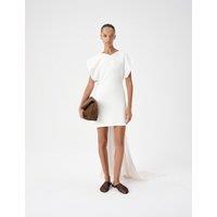 M&S Satin Trail Back Mini Dress Ivory