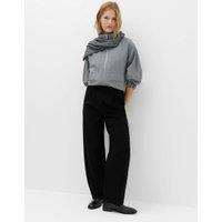 M&S Pleated Barrel Leg Trouser Black