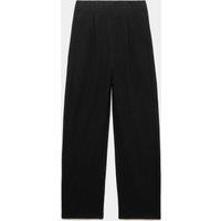 M&S Pleated Barrel Leg Trouser Black
