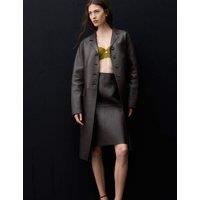 Autograph Pure Leather Longline Coat Chocolate