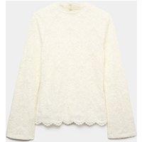 Per Una Lace High Neck Regular Fit Top Ecru