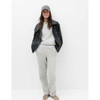 M&S Pure Cotton Straight Leg Joggers Mid Grey Marl
