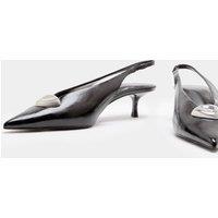 M&S Hardware Trim Kitten Heel Slingback Shoes Black