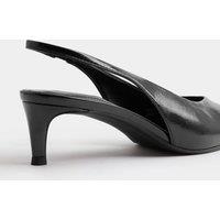 M&S Kitten Heel Chisel Toe Slingback Shoes Black
