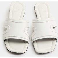 M&S Leather Flat Mules White