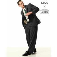 M&S x Aries Relaxed Fit Striped Stretch Suit Jacket Grey Mix
