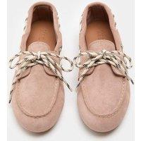 M&S Suede Contrast Slip On Flat Boat Shoes Pink