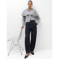 M&S High Waisted Pintuck Barrel Jeans with Lyocell Indigo Mix