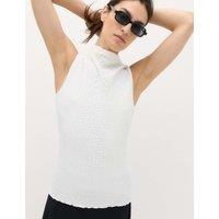 M&S Textured Sleeveless Top Soft White