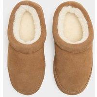 M&S Suede Faux Fur Lined Mule Slippers Chestnut
