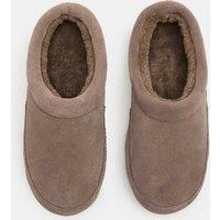 M&S Suede Faux Fur Lined Mule Slippers Dark Grey