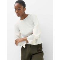 M&S Pleat Detail Top Ivory