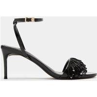M&S Buckle Fringed Stiletto Heel Open Toe Sandal Black