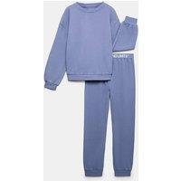 M&S Stretch Lounge Pyjama Set Slate Blue