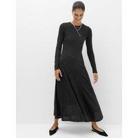 M&S Jersey Ribbed Midi Column Dress Black
