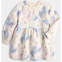 M&S Cotton Rich Disney Frozen Sweat Dress (2-8 Yrs) Light Cream