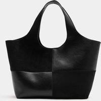 M&S Faux Leather Patchwork Tote Bag Black