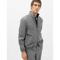 M&S Regular Fit Textured Funnel Neck Suit Jacket Grey