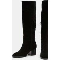 M&S Suede Block Heel Knee High Boots Black