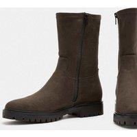 M&S Block Heel Sock Ankle Boots Dark Grey