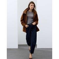 Autograph Lyocell Blend High Waisted Seam Detail Barrel Jeans Dark Indigo